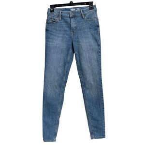 Old Navy SZ 2 Rockstar Super Skinny Jeans Pockets High-Rise Stretch Zip-Fly Blue